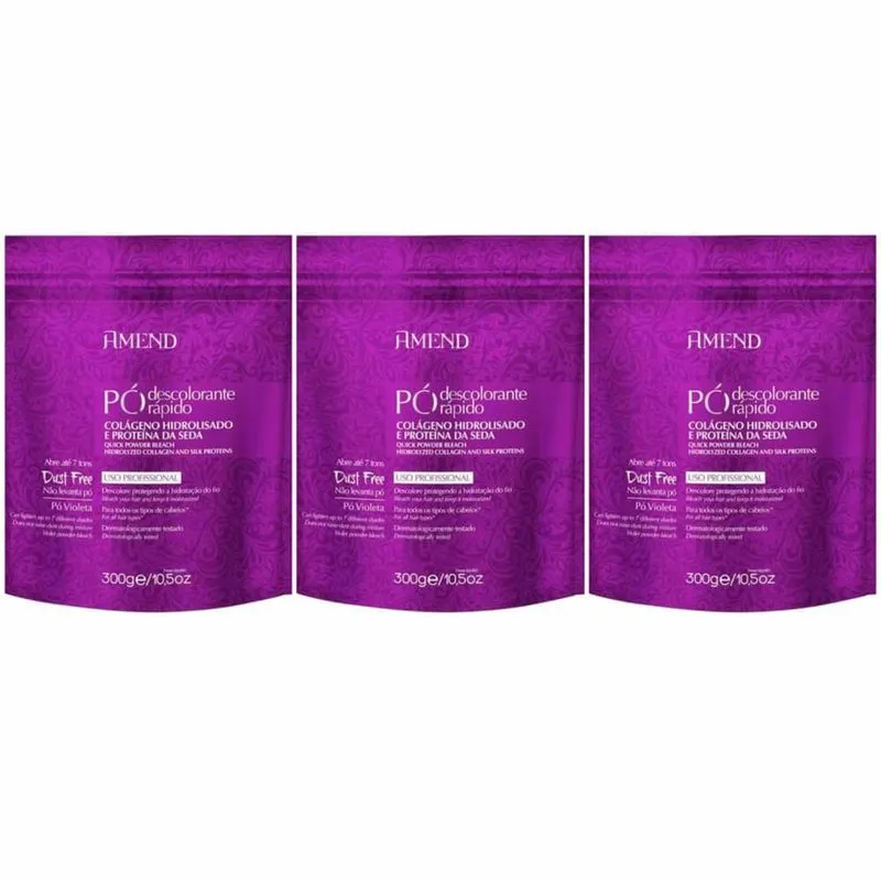 Amend ColÁGeno/ ProteÍNa Da Seca PÓ Descolorante 300g (Kit C/03)