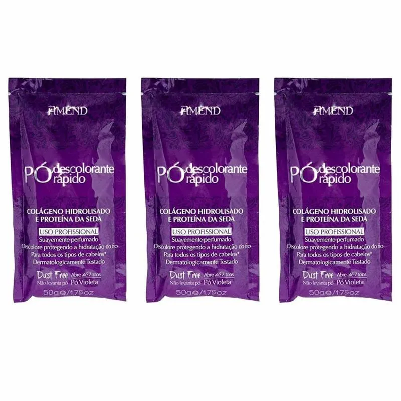 Amend ColÁGeno/ProteÍNa Da Seda PÓ Descolorante 50g (Kit C/03)