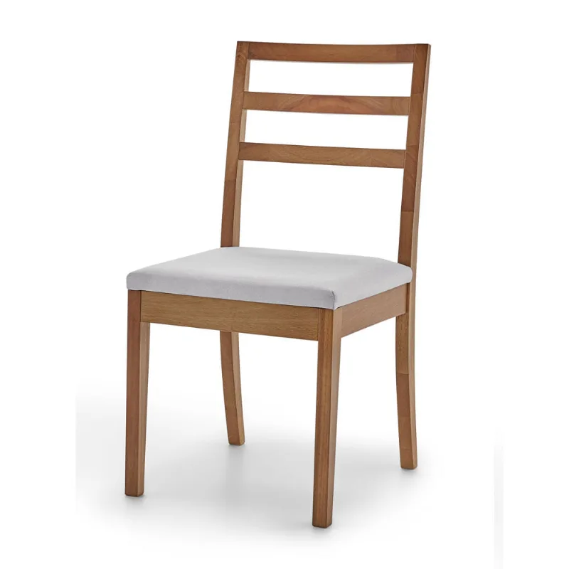 CADEIRA CLOE BASE MADEIRA NATURAL LINHO CINZA CINZA