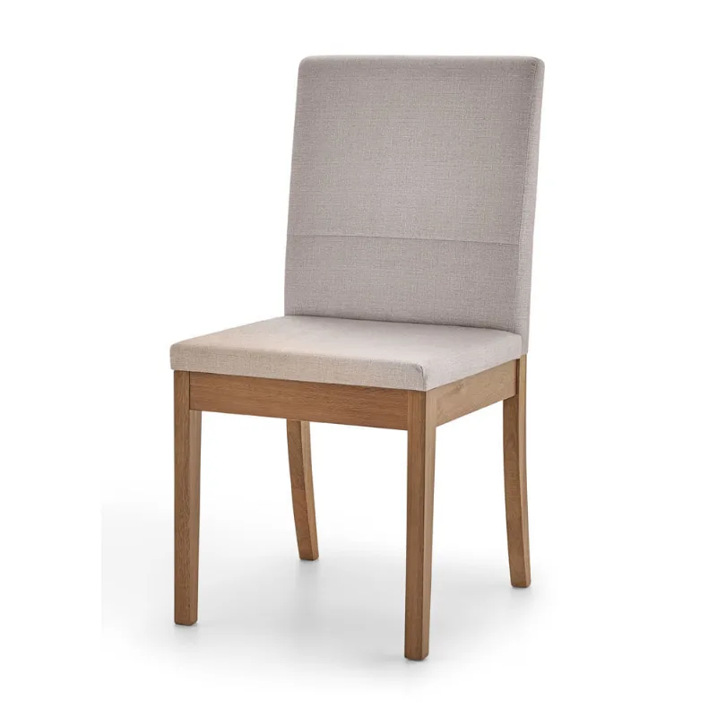 CADEIRA OLIVIA BASE MADEIRA NATURAL LINHO CINZA CINZA