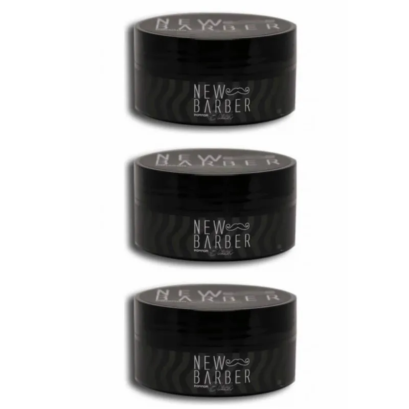 New Barber Black Pomada Modeladora 150g (Kit C/03)