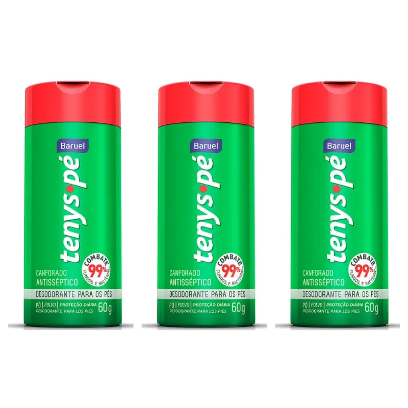 Tenys PÉ Canforado Talco 60g (Kit C/03)
