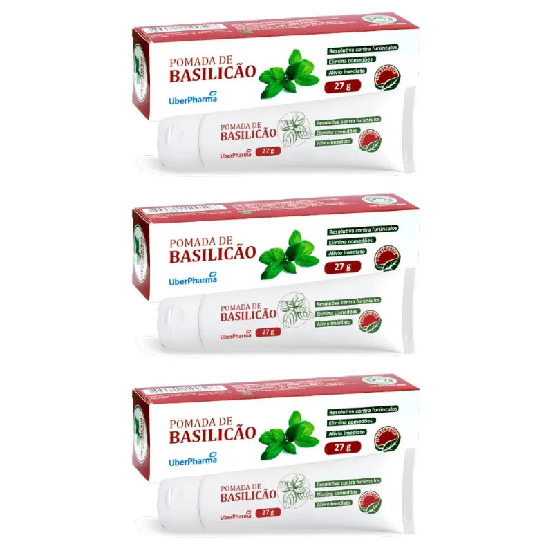Uberpharma BasilicÃO Pomada 27g (Kit C/03)