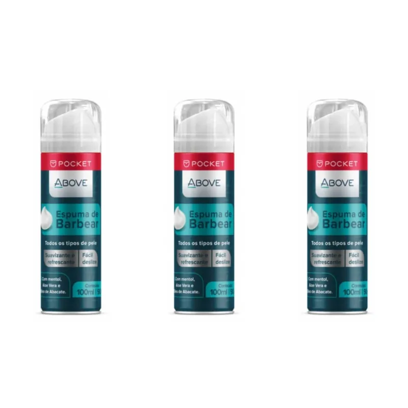Above Pocket Espuma De Barbear 100ml (Kit C/03)