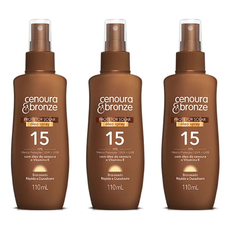 Cenoura Bronze Fps15 OLeo Bronzeador Spray 110ml (Kit C-03)