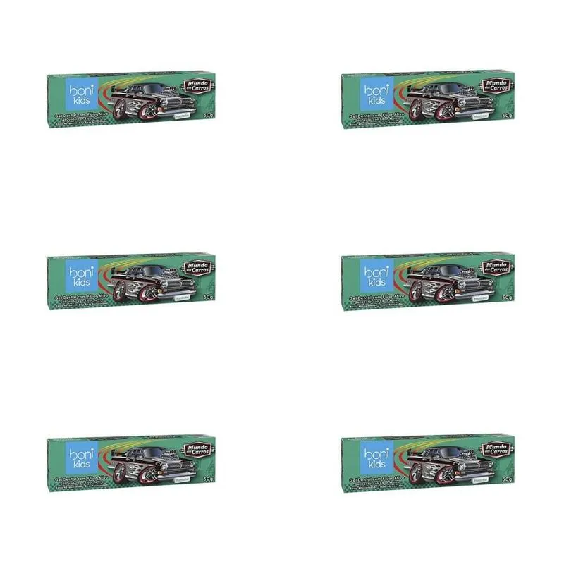 Boni Kids Mundo Dos Carros Gel Dental C- Fluor 50g (kit C-06)