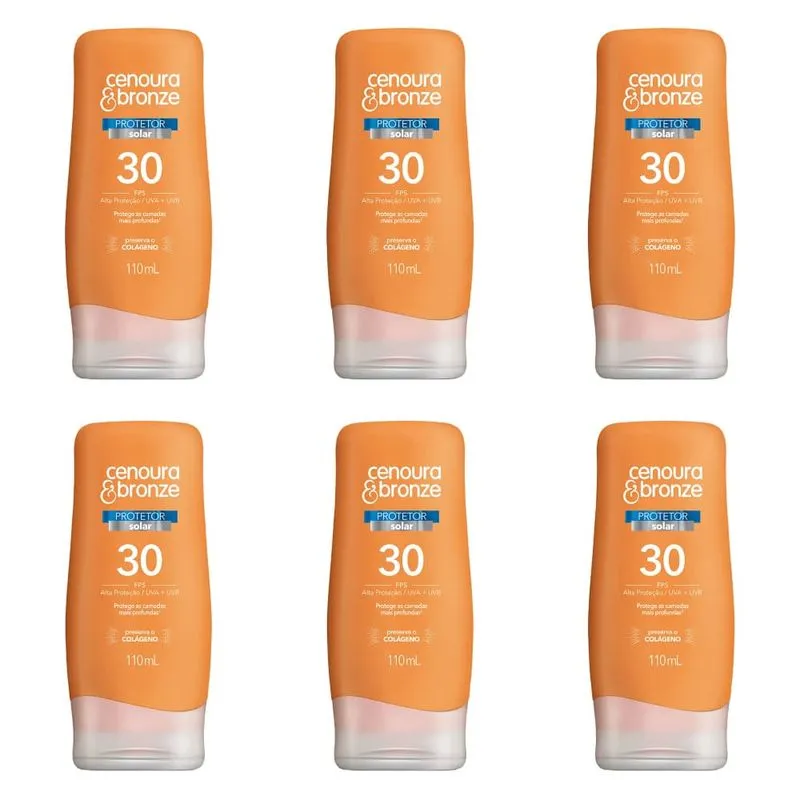 Cenoura & Bronze Fps30 Protetor Solar 110ml (Kit C/06)