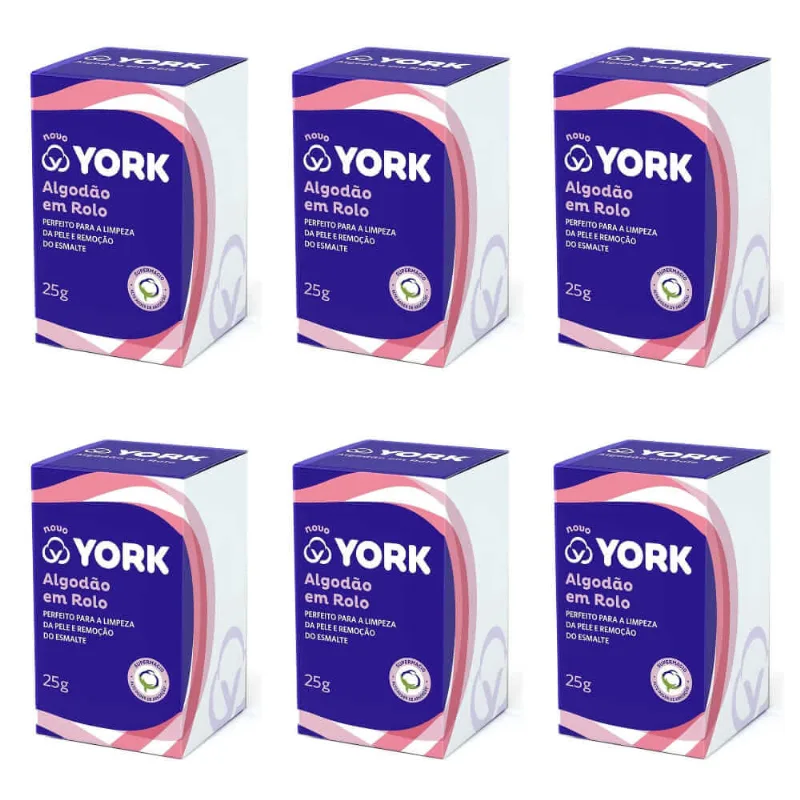 York Fluffy AlgodÃO 25g (Kit C/06)