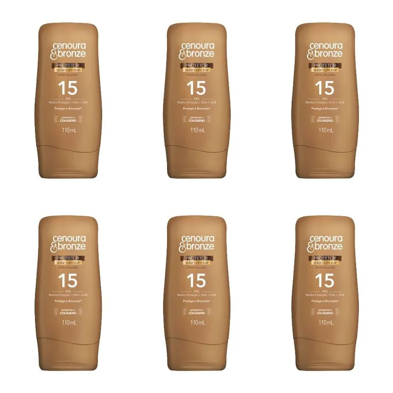 Cenoura & Bronze Fps15 LoÇÃO Bronzeadora C/ Cor 110ml (Kit C/06)