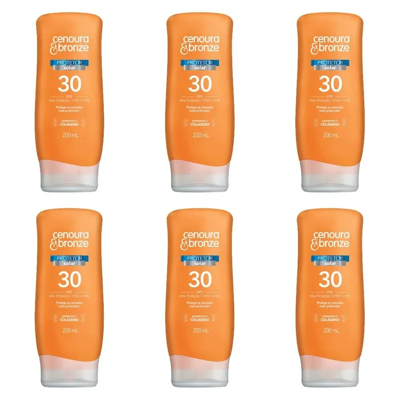 Cenoura & Bronze Protetor Solar Fps30 200ml (Kit C/06)