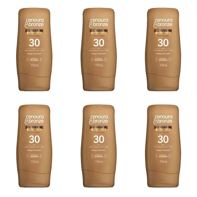Cenoura & Bronze Fps30 Protetor Solar C/ Cor 110ml (Kit C/06)