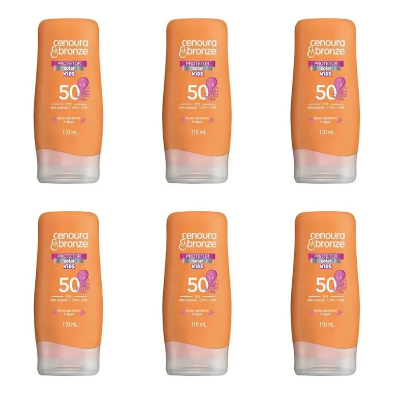 Cenoura & Bronze Kids Fps50 Protetor Solar 110ml (Kit C/06)