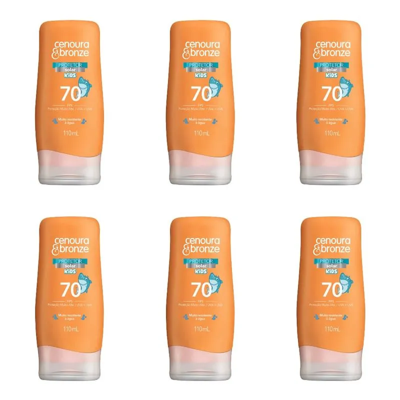 Cenoura & Bronze Kids Fps70 Protetor Solar 110ml (Kit C/06)