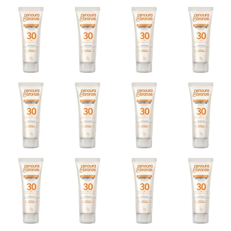 Cenoura & Bronze Fps30 Protetor Solar Facial 50g (Kit C/12)