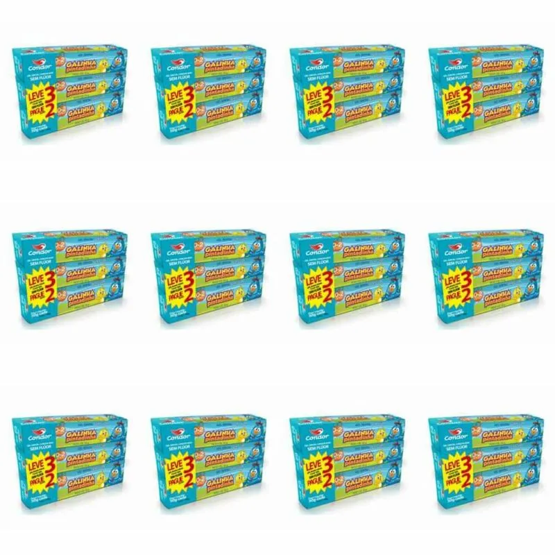 Condor Galinha Pintadinha Gel Dental S- Fluor 3x50g (kit C-12)