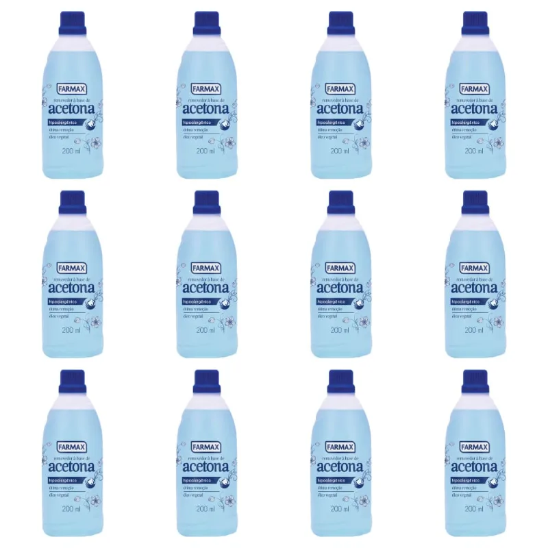 Farmax Hipoalergenico Removedor De Esmalte 200ml (Kit C/12)