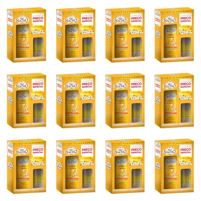 Tio Nacho Kit Clareador Shampoo 415ml + Condicionador 200ml (Kit C/12)
