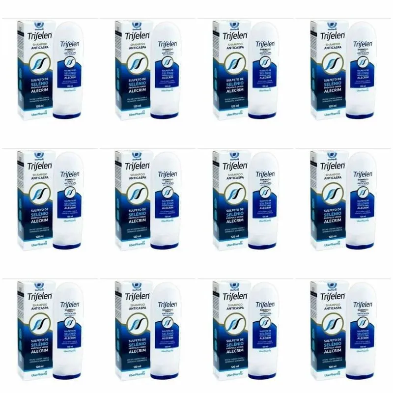Uberpharma Triselen Sulfeto SelÊNio Shampoo Anticaspa 120ml (Kit C/12)