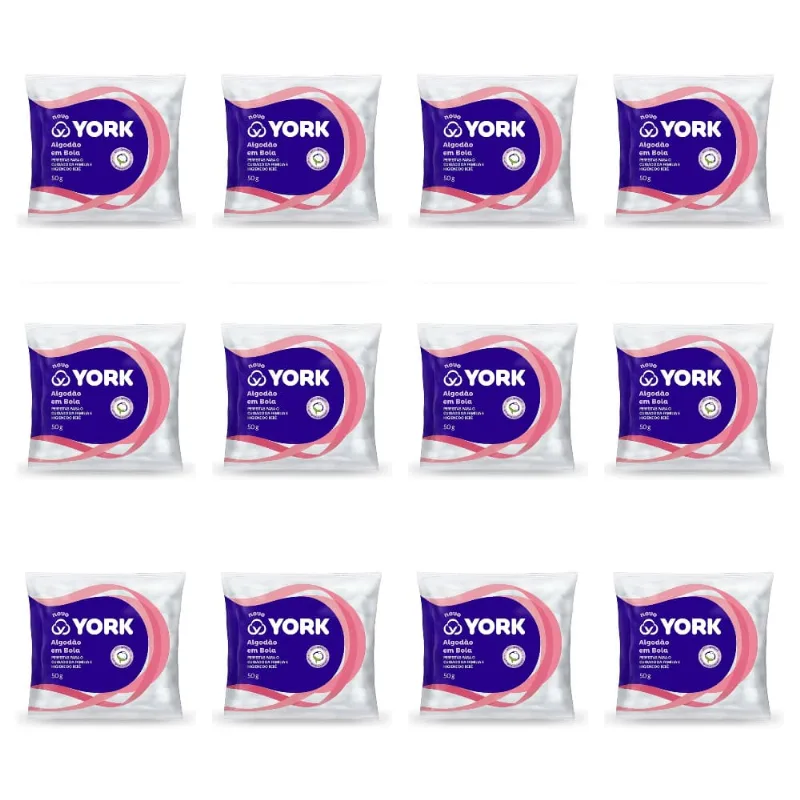 York AlgodÃO Bola 50g (Kit C/12)