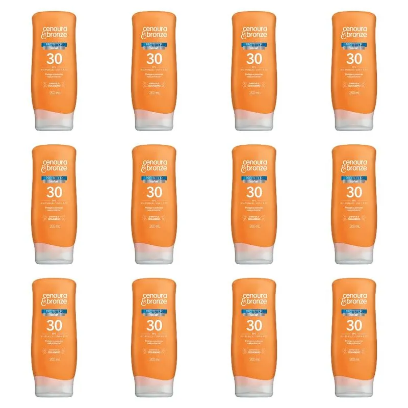 Cenoura & Bronze Protetor Solar Fps30 200ml (Kit C/12)