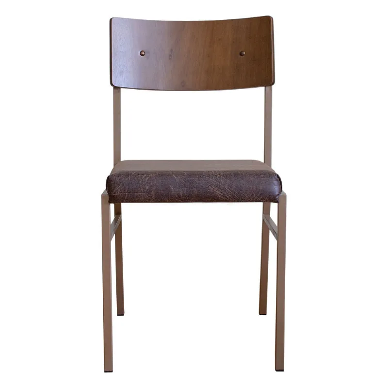 Cadeira Bolt Marrom e Cobre