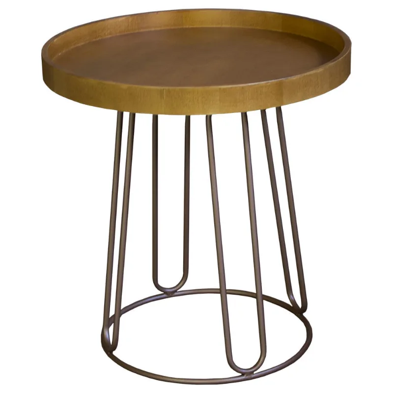 Mesa de Apoio Miro Mel e Cobre 60cm