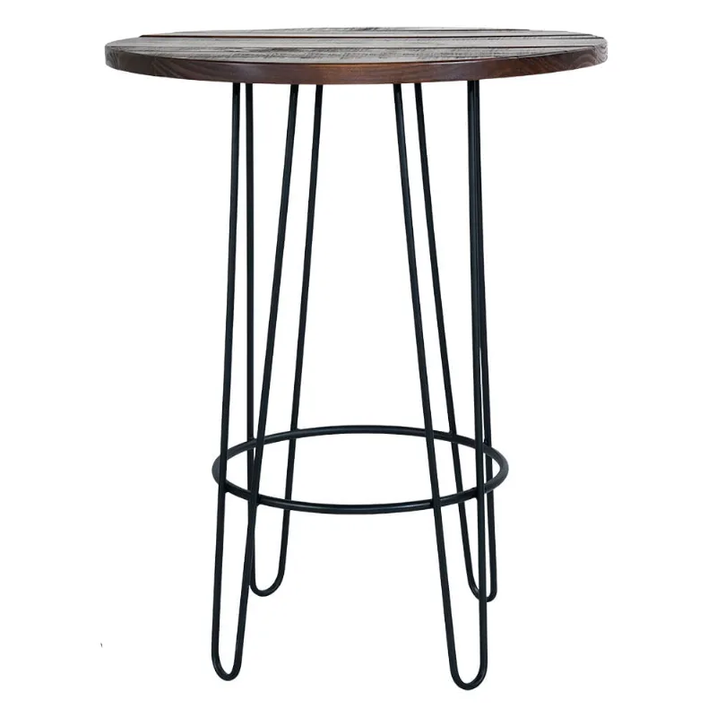 Mesa Bistro Clip Castanho e Preta 80cm