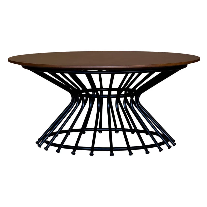 Mesa de Centro Pompidou Castanho e Preta 90cm