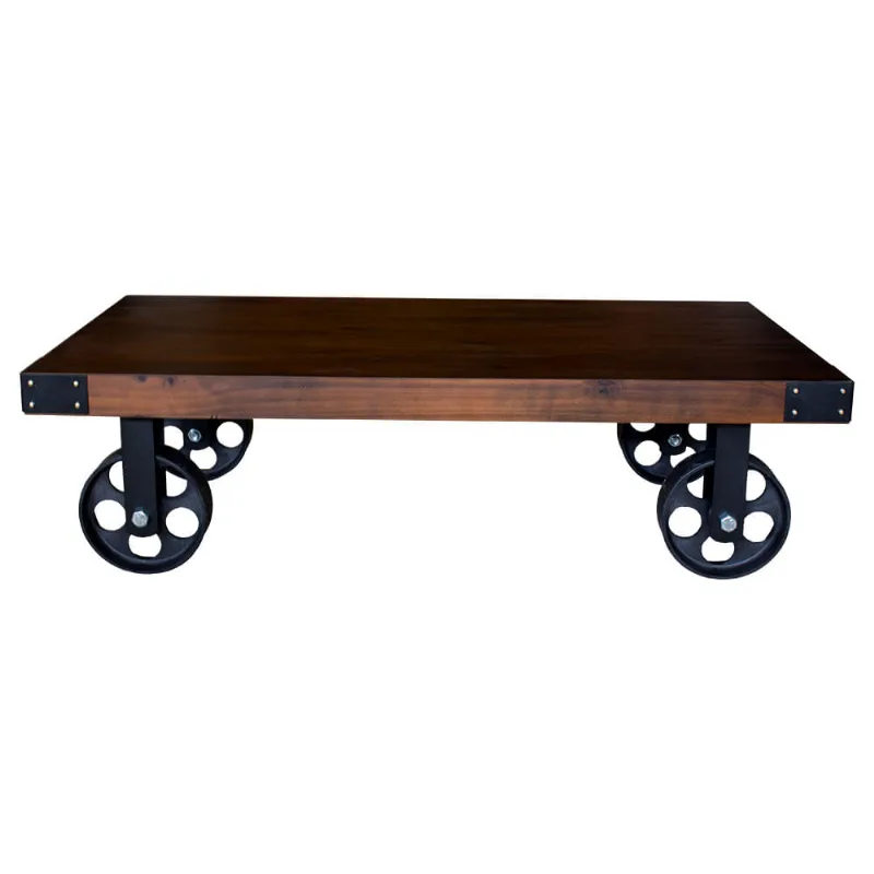 Mesa de Centro Roues Castanho e Preta 1,20m