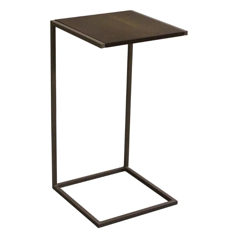Mesa Lateral Tecno Caastanho e Preta 35cm