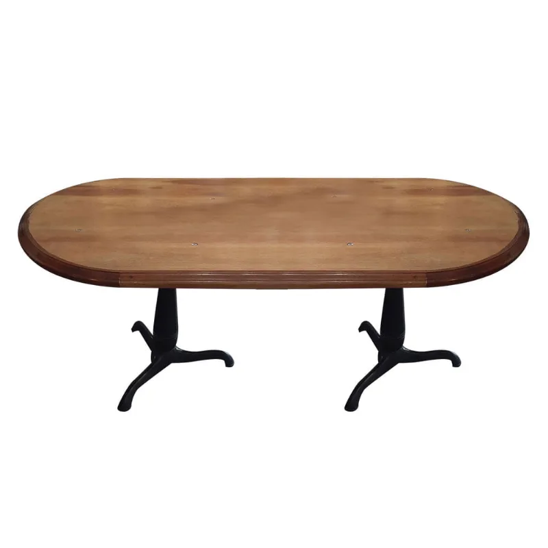 Mesa Oval Natural Preta - 2,00m