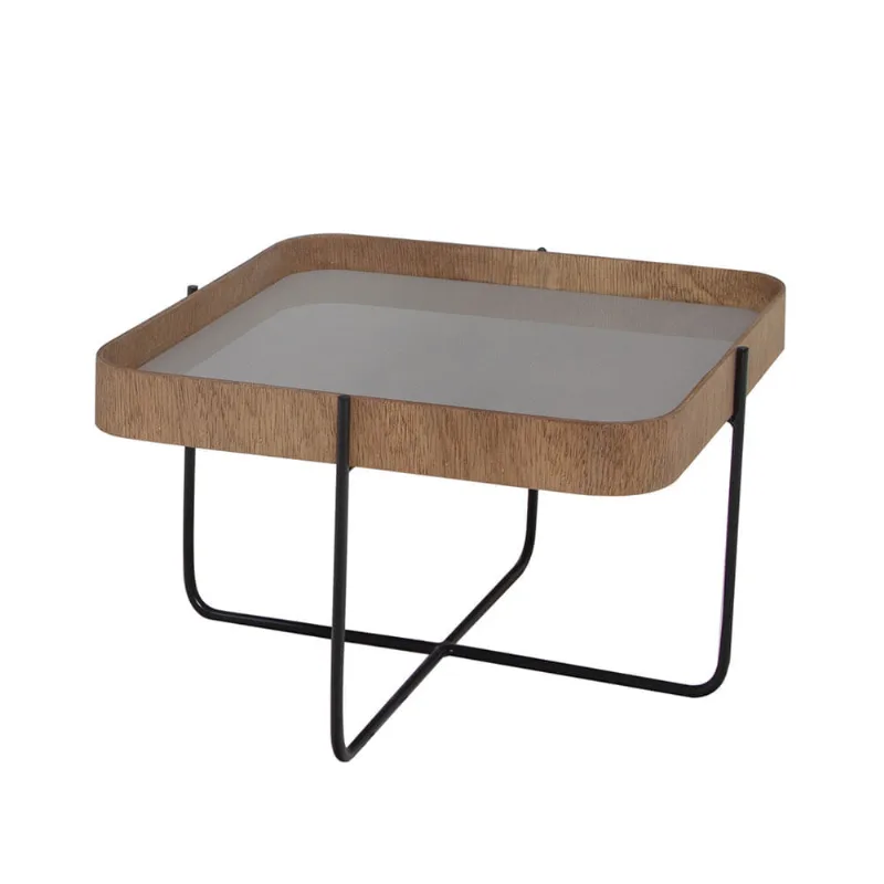 Mesa de Centro Pippa Preta e Marrom 47cm