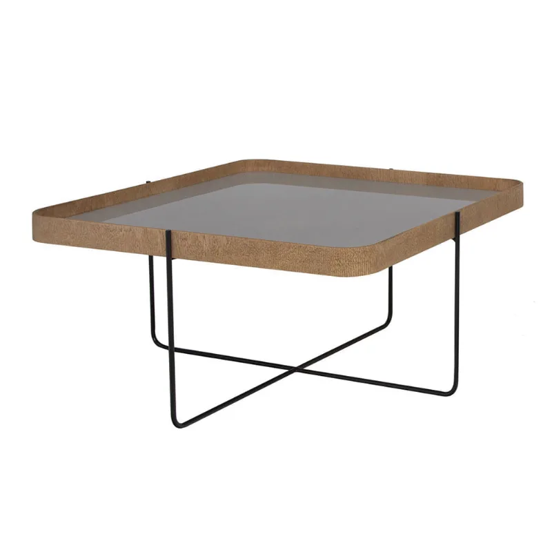Mesa de Centro Pippa Preta e Marrom 74cm