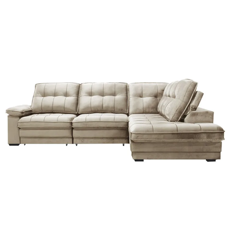 Sofá Annapolis Retrátil com Chaise Direita Mink