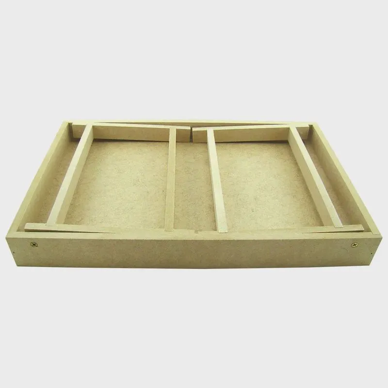 Bandeja Mesa De Cama Com Pezinhos de mdf Madeira Crua - Tamanho: 40 x 26 x 17cm