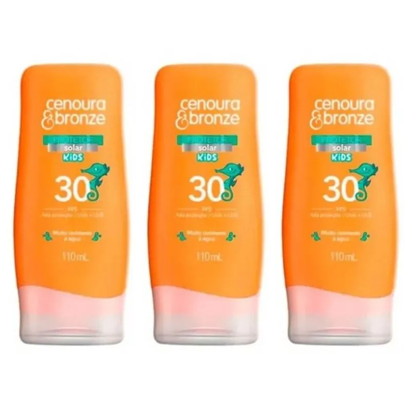 Cenoura Bronze Kids Protetor Solar Fps30 110ml (Kit C-03)