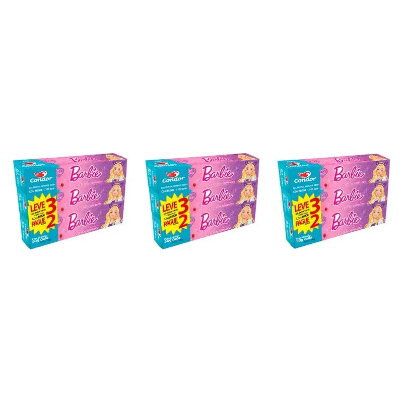 Condor Barbie Creme Dental Infantil C- Fluor 3x50g (kit C-03)