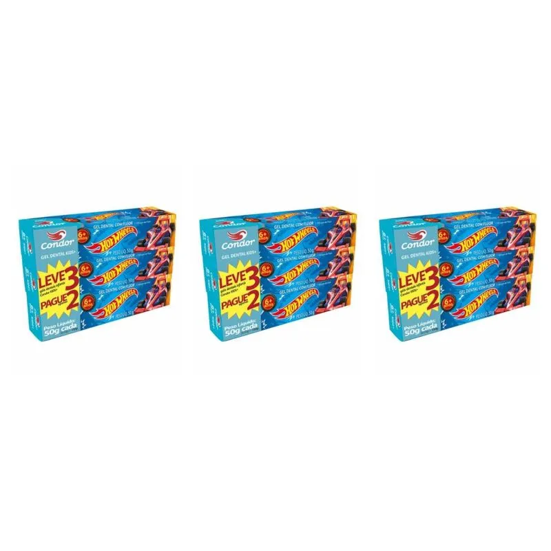 Condor Hot Wheels Creme Dental Infantil C- Fluor 50g (kit C-03)