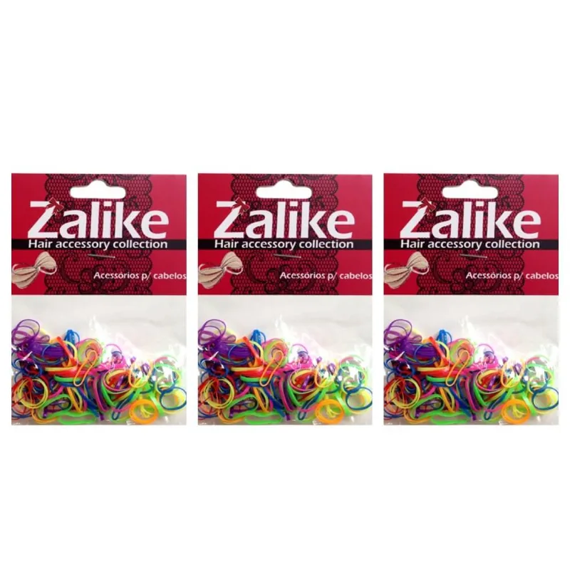 Zalike Color Elastico Silicone Pequeno Cores Sortidas C-100 (kit C-03)