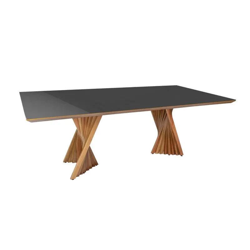 Mesa de Jantar Grife Castanho e Preto 2,00X1,00