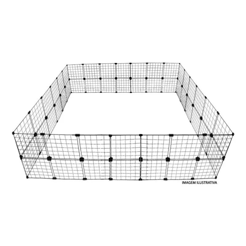 Cercado Gaiola Pequenos Cachorro Coelho 210x210x60cm Preto