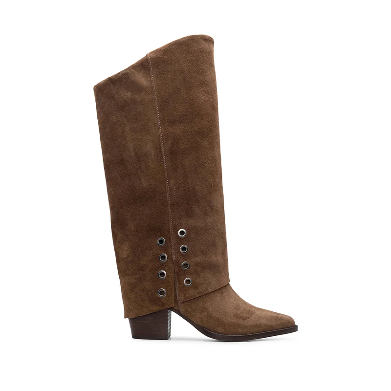 Bota Polaina Mulher Camurça Castanho 39