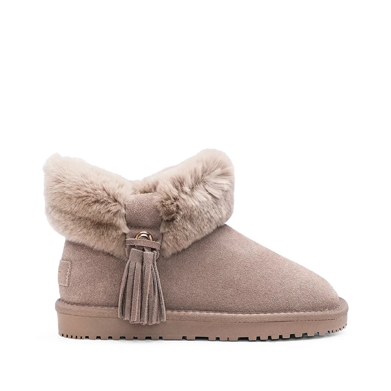 Pantufa Casual Mulher Camurça Taupe 37