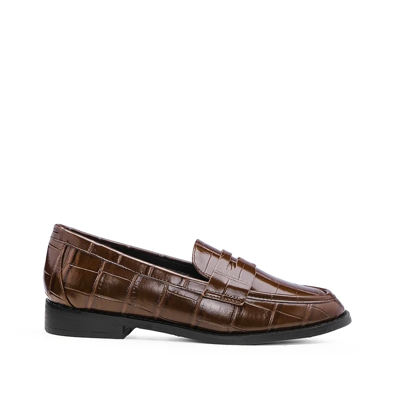 Sapato Mocassim Mulher Animal Print Café 37