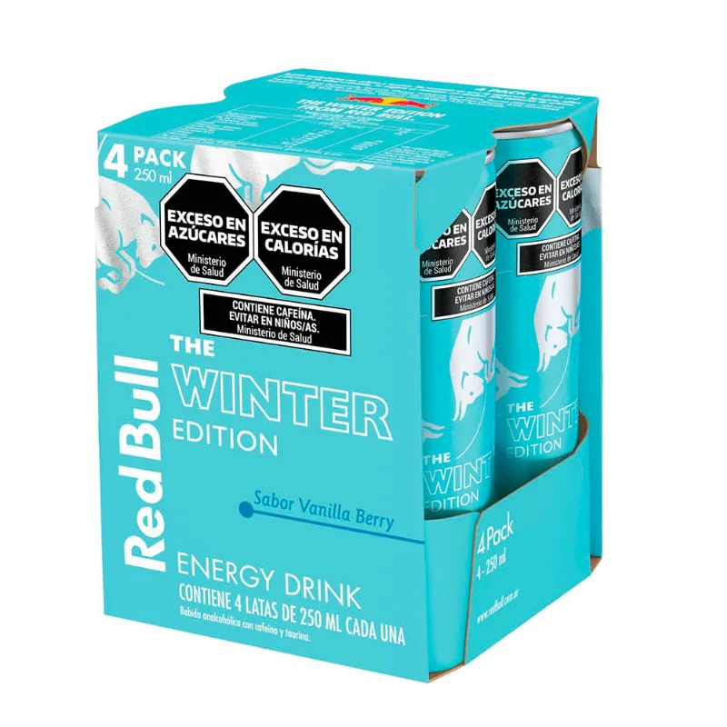 Bebida Energizante Winter Edition Sabor Vainilla y Frutos del Bosque x 4 Un 250 Ml Red Bull