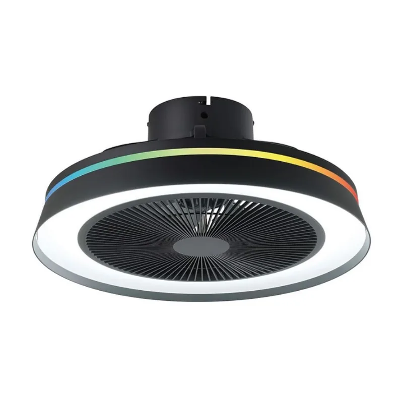 Ventilador de Techo Plafón LED Eglo Vallonia 21W Negro