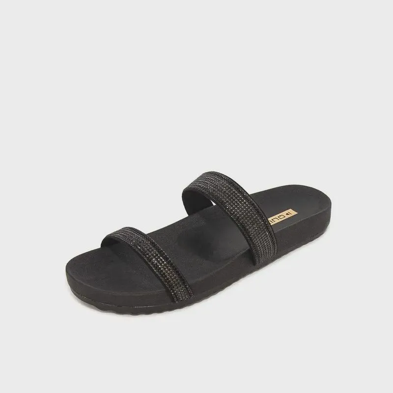 Tamanco Feminino Quiz Flat strass