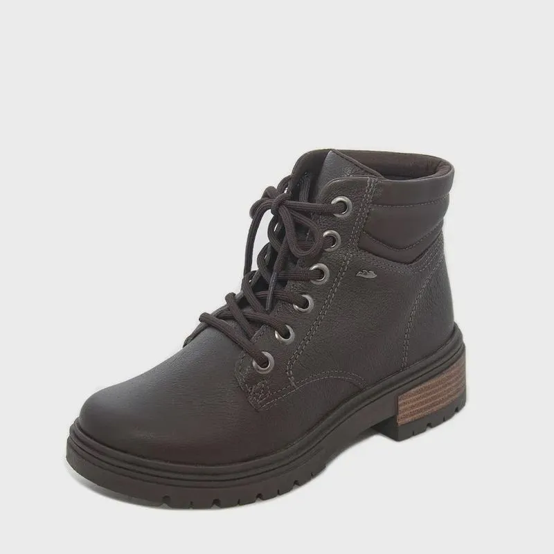 Bota Feminina Dakota Coturno Cano Baixo couro