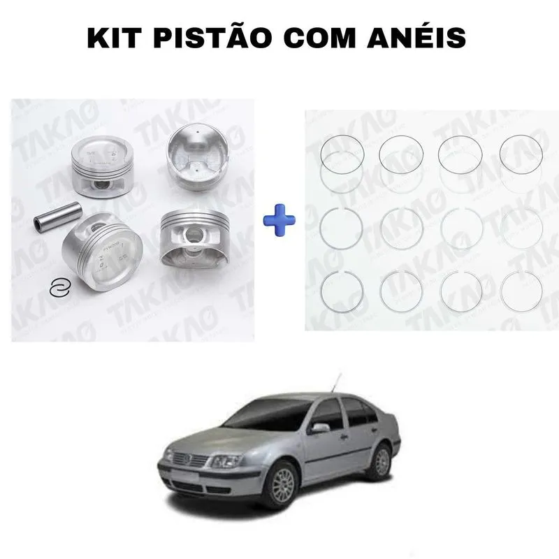 Pistão E Anel 82,5mm Vw 20 Apk Aeg - Peça Interna Do Motor