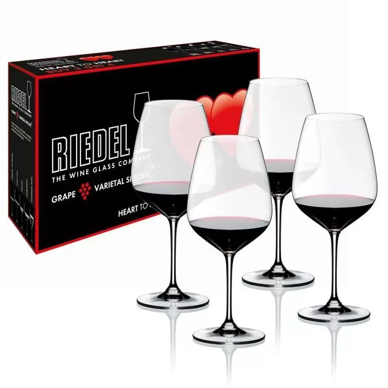 Conjunto 4 Taças Riedel Cabernet Sauvignon Heart To Heart